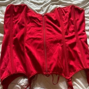 Red plus size Corset top